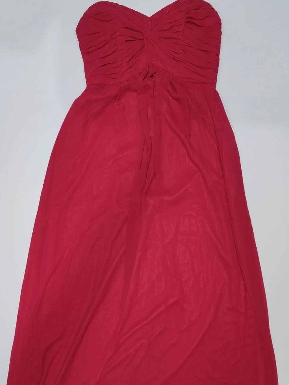 After Six Women's Valentine Red Strapless Chiffon Lined Maxi Dress Size 16